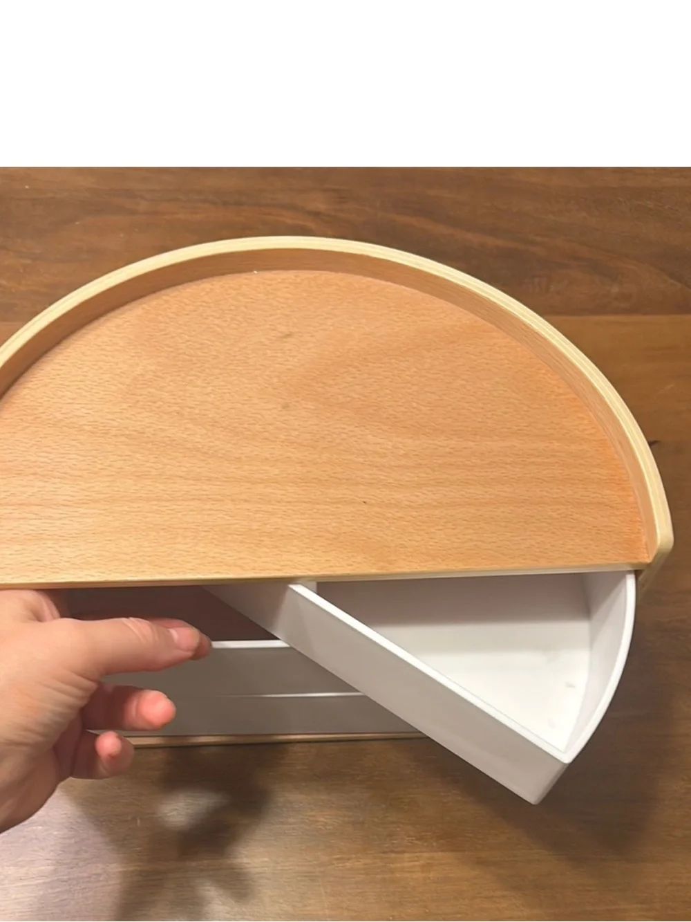 West Elm Wood and White 3-Drawer Desktop Organizer